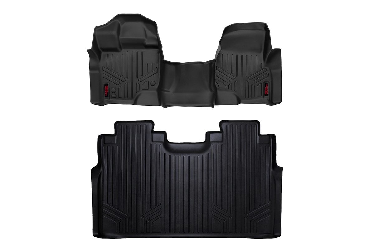 Rough Country Floor Mats | FR & RR | Over Hump | Ford F-150 (15-25)/F-150 Lightning (22-25)/Raptor (17-25)