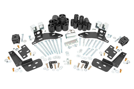 Rough Country Body Lift w/Bump Brckt | FR & RR | 3" | Chevy C1500/K1500 Truck (95-99)
