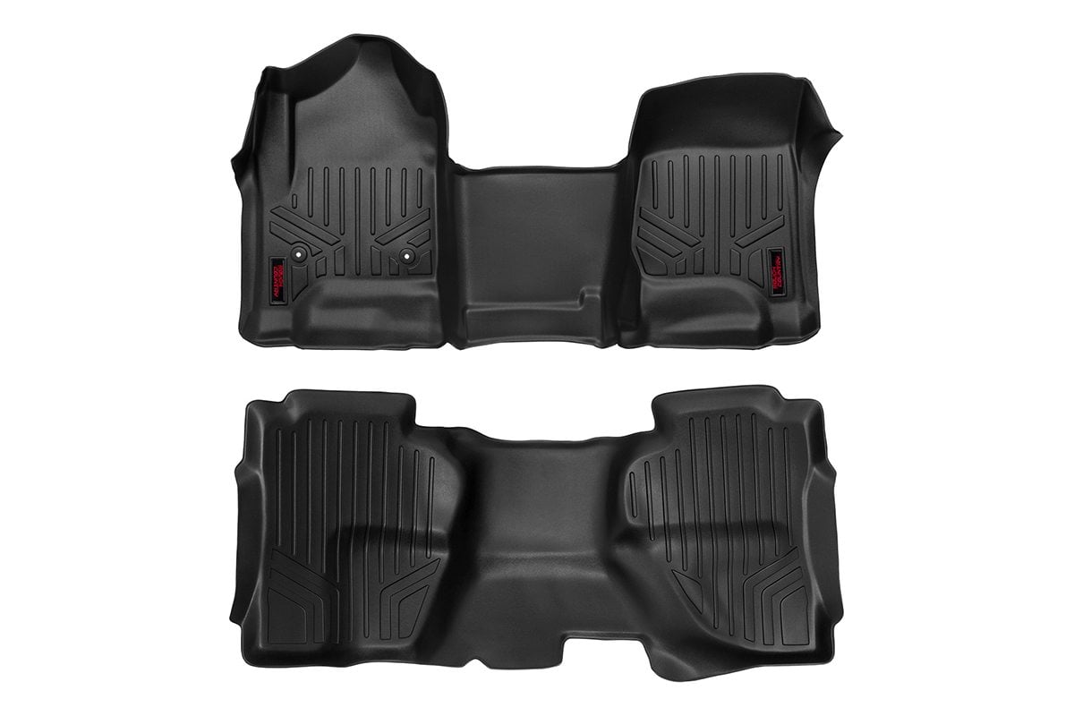 Rough Country Floor Mats | FR & RR | OV Hump | Ext Cb | Chevy/GMC 1500/2500HD/3500HD 2WD/4WD