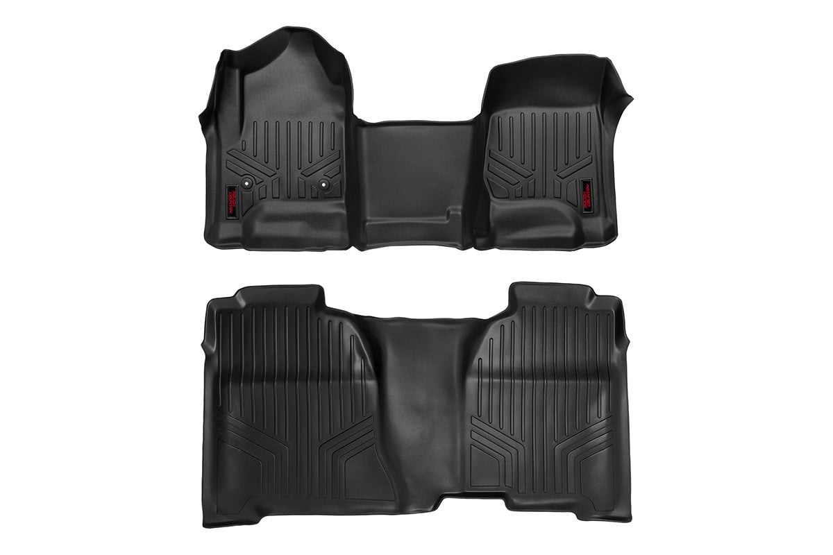 Rough Country Floor Mats | FR & RR | OV Hump | Crew | Chevy/GMC 1500/2500HD/3500HD 2WD/4WD