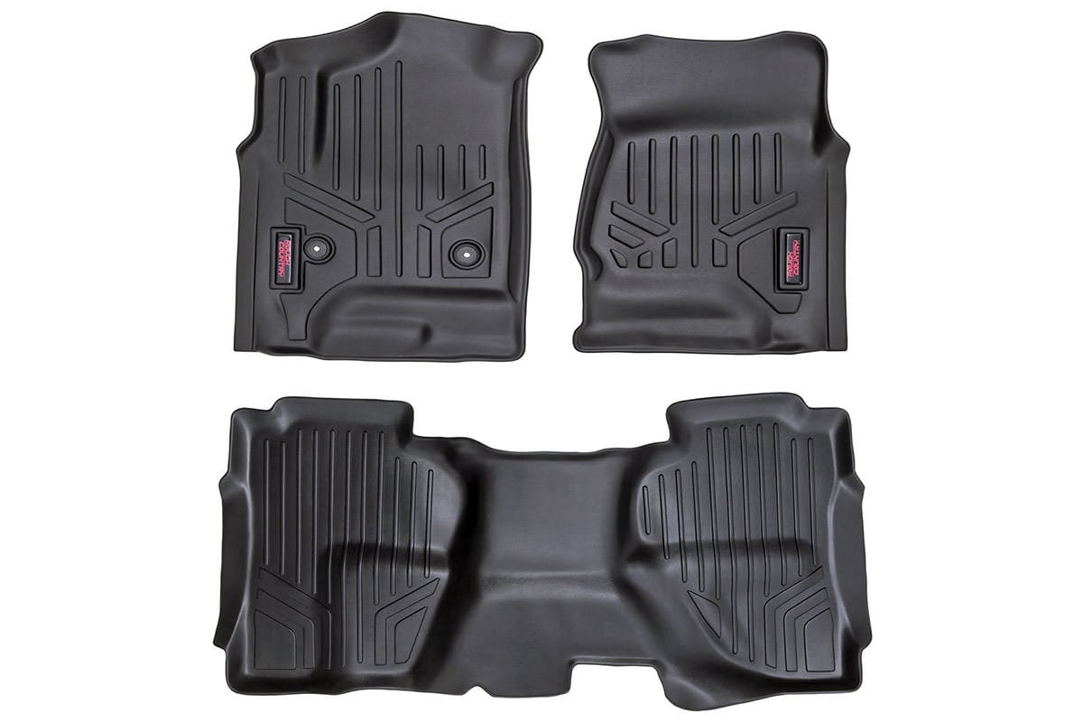 Rough Country Floor Mats | FR & RR | Ext Cab | Chevy/GMC 1500/2500HD/3500HD 2WD/4WD