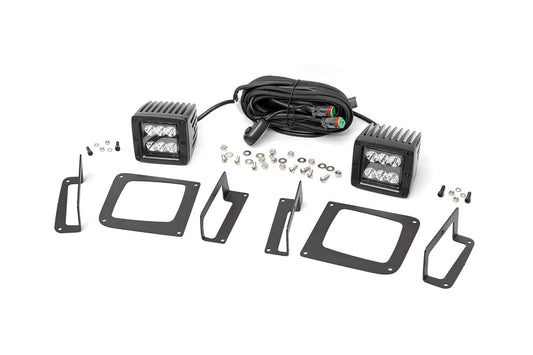 Rough Country LED Light Kit | Fog Mount | 2" Black Pair | GMC Sierra 1500 2WD/4WD (14-15)