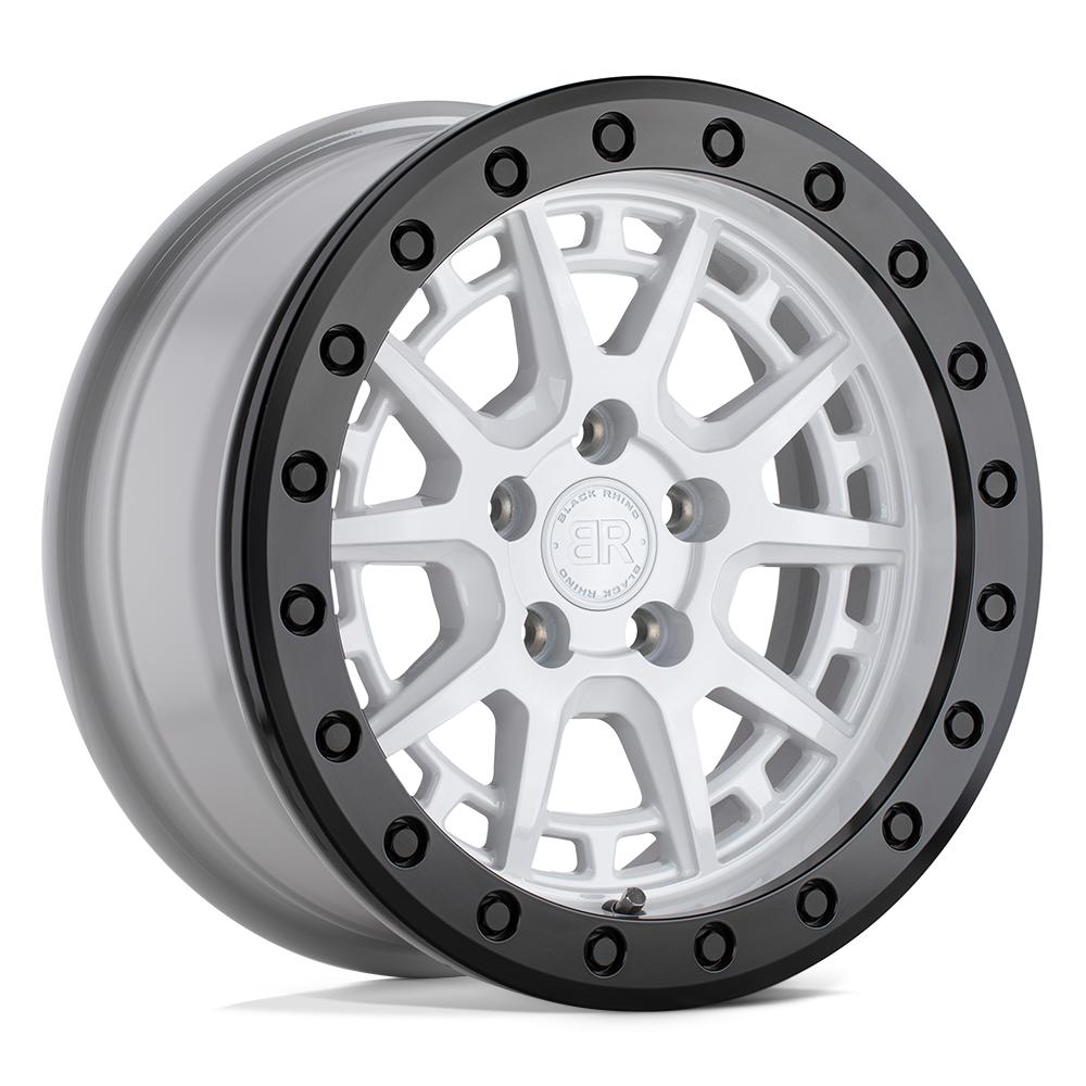 Black Rhino Hard Alloys GRAVEL BEADLOCK GLOSS WHITE W/ BLACK RING & BOLTS