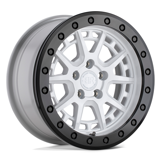 Black Rhino Hard Alloys GRAVEL BEADLOCK GLOSS WHITE W/ BLACK RING & BOLTS
