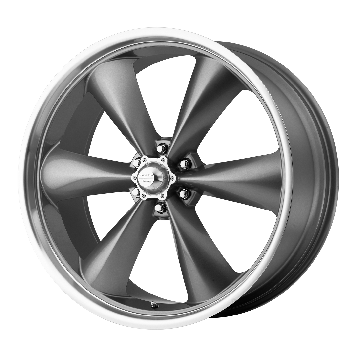 American Racing AR104 TORQ THRUST ST MAGNESIUM GRAY W/ MACH LIP