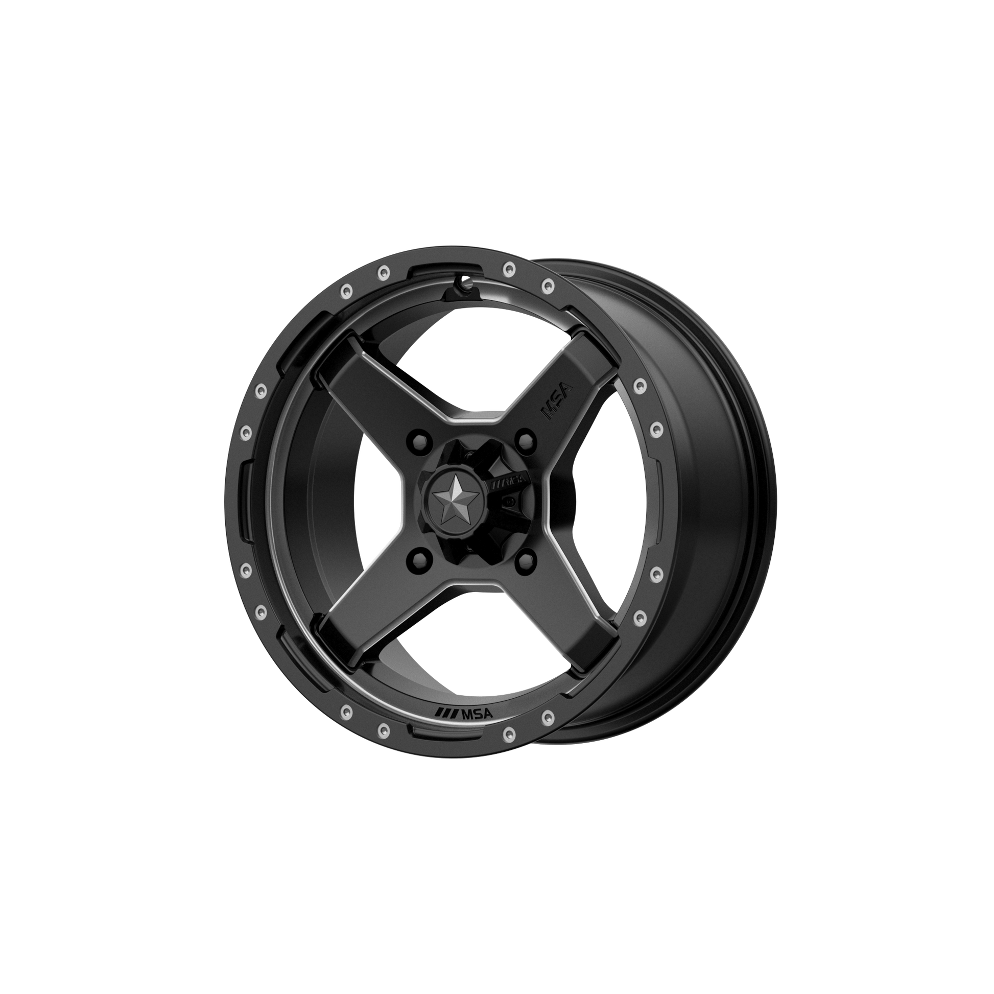 MSA Offroad Wheels M39 CROSS SATIN BLACK TITANIUM TINT