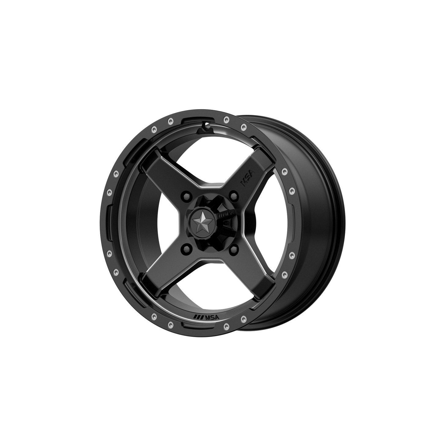 MSA Offroad Wheels M39 CROSS SATIN BLACK TITANIUM TINT