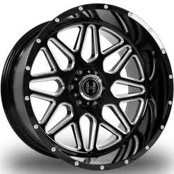 HARDCORE WHEELS HC18 GLOSS BLACK MILLED