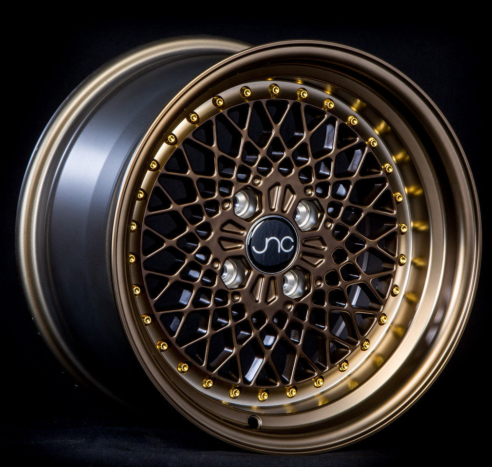 JNC045 Machined Bronze with Gold Rivets