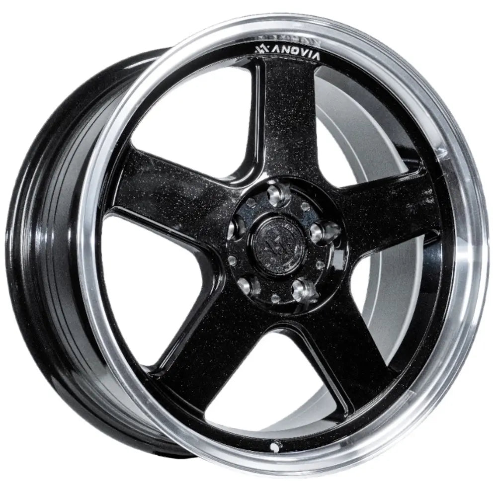 ANOVIA HIGHBALL 18X9.5 5X114.3 22 73.1 METALLIC BLACK W/ MACHINED LIP