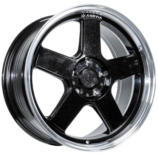 ANOVIA HIGHBALL 18X8.5 5X114.3 35 73.1 METALLIC BLACK W/ MACHINED LIP