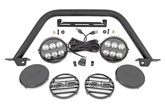 Rough Country Safari Bar | 6.5 Inch Round LED | OE Modular Steel | Ford Bronco 4WD (21-25)