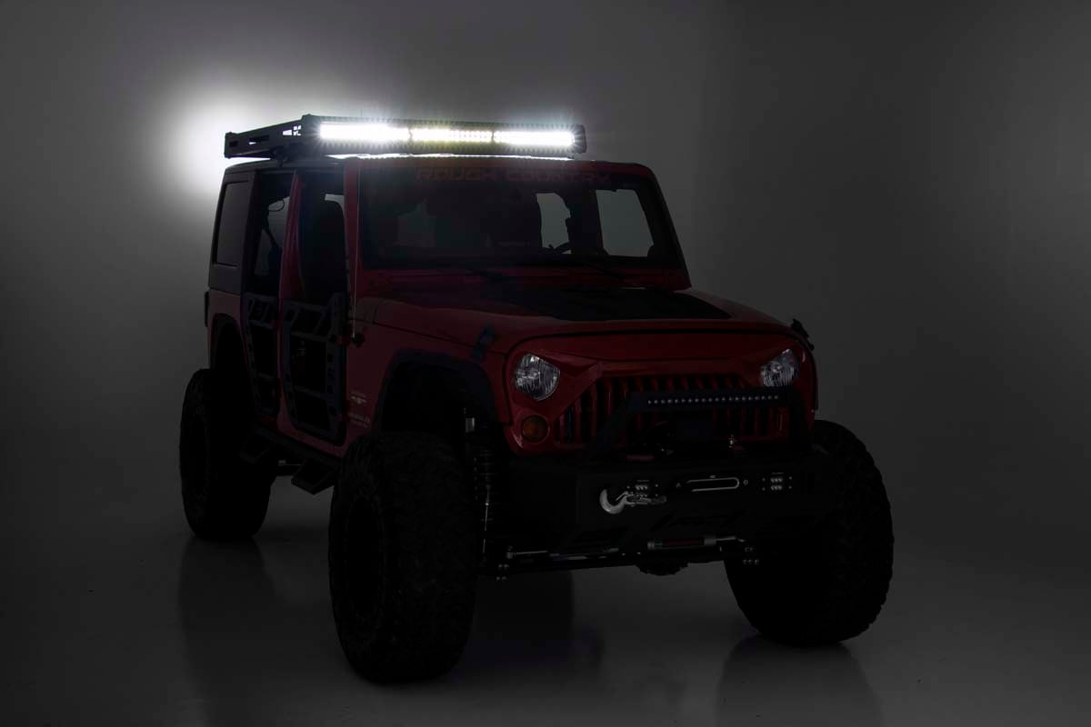 Rough Country Roof Rack | Black Series Lights | Jeep Wrangler JK/Wrangler Unlimited  (07-18)