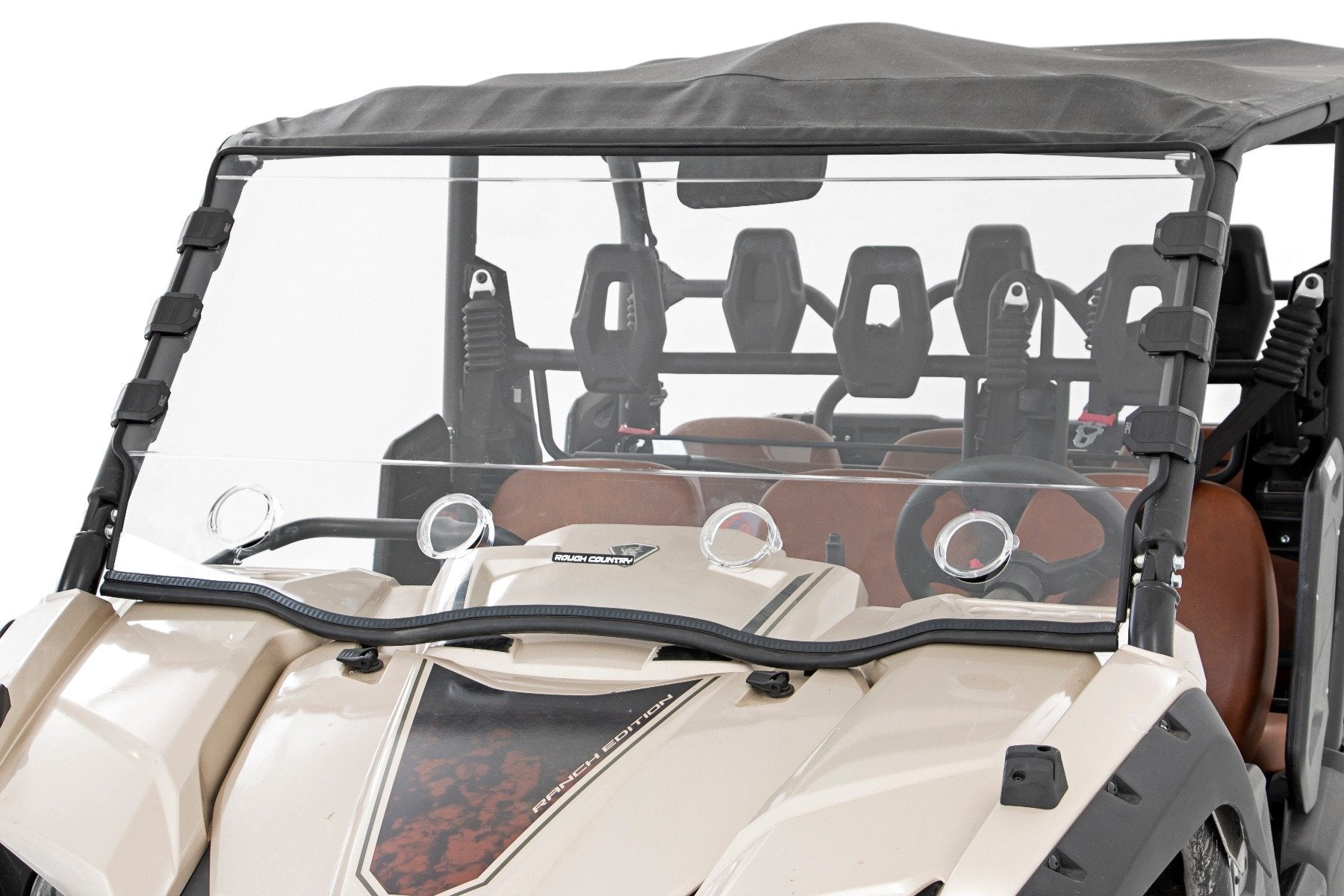 Rough Country Vented Full Windshield | Scratch Resistant | Yamaha Viking 700