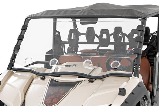 Rough Country Vented Full Windshield | Scratch Resistant | Yamaha Viking 700