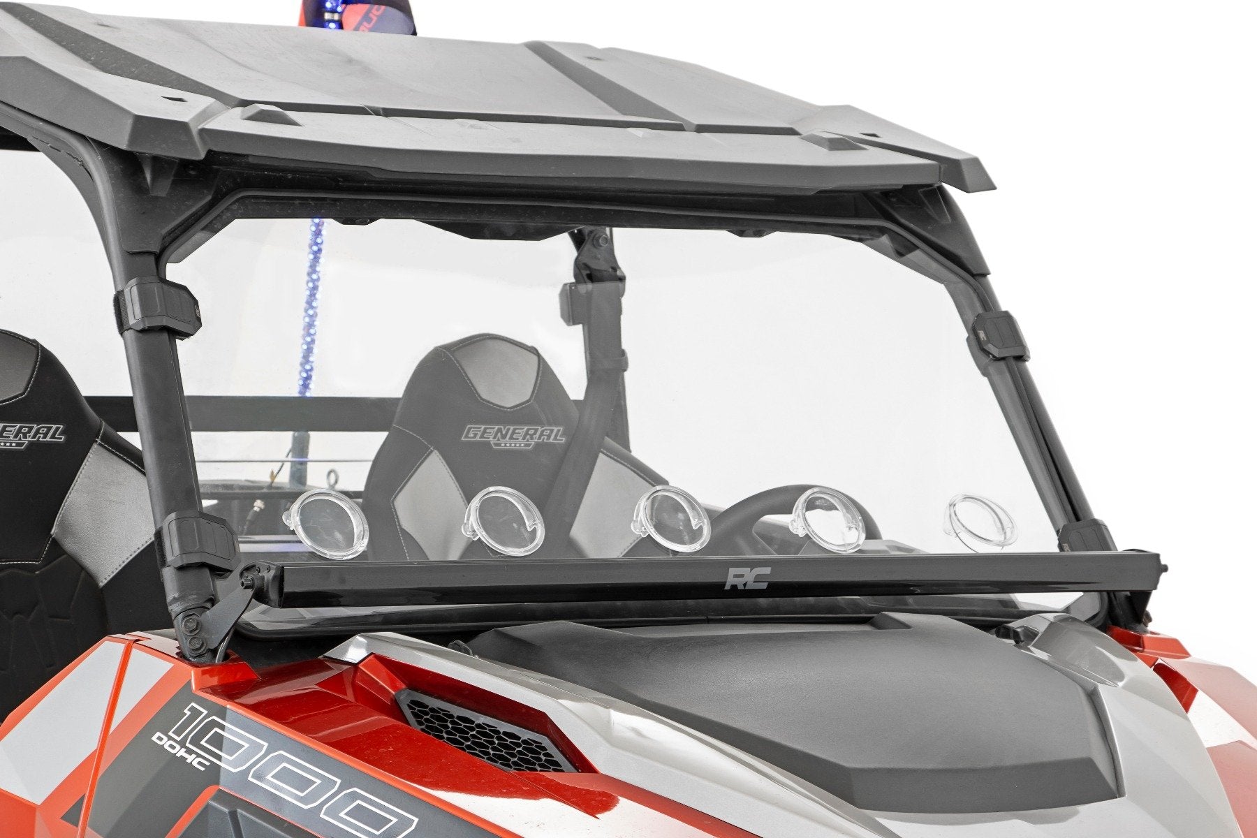 Rough Country Vented Full Windshield | Scratch Resistant | Polaris General XP 4 1000