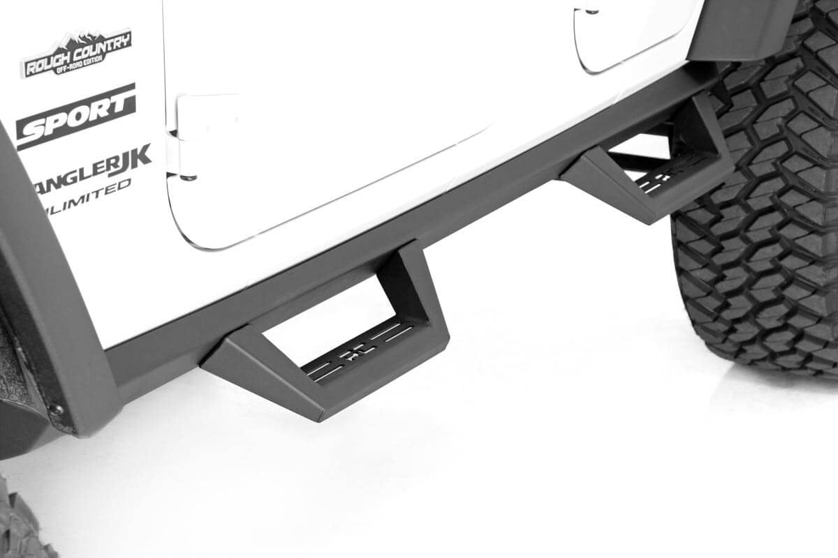 Rough Country Contoured Drop Steps | 4 Door | Jeep Wrangler Unlimited 2WD/4WD (2007-2018)