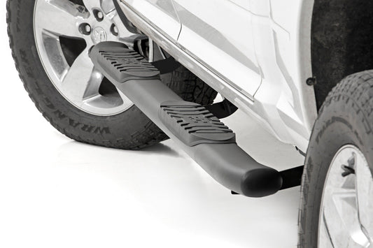 Rough Country Oval Nerf Step | Crew Cab | Black | Ram 1500/2500/3500 2WD/4WD (2010-2025 & Classic)