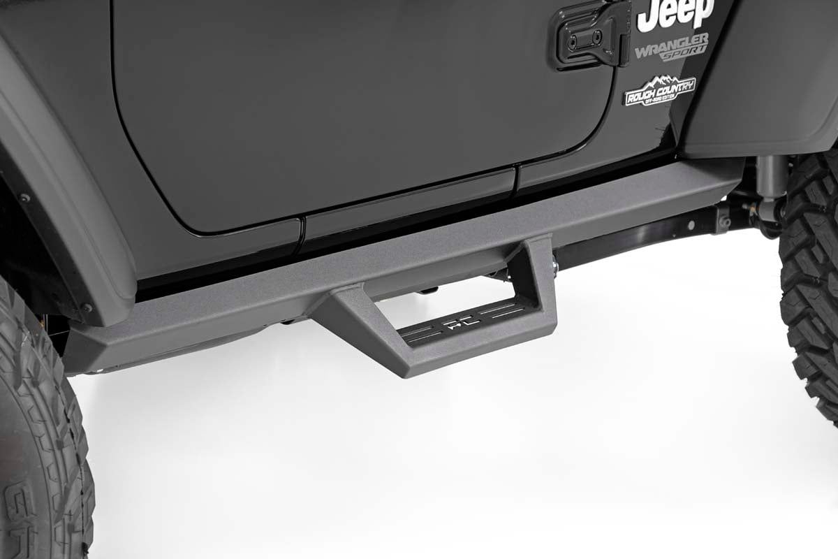 Rough Country Contoured Drop Steps | 2 Door | Jeep Wrangler JL 4WD (2018-2026)