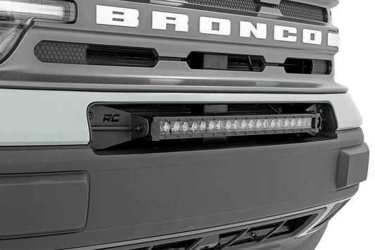 Rough Country LED Light Kit | Bumper Mount | 20" Black Single Row | White DRL | Ford Bronco Sport (21-26)