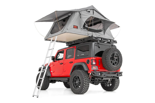 Rough Country Roof Top Tent | Rack Mount | 12 Volt Accessory w/Ladder Extension & LED Light Kit