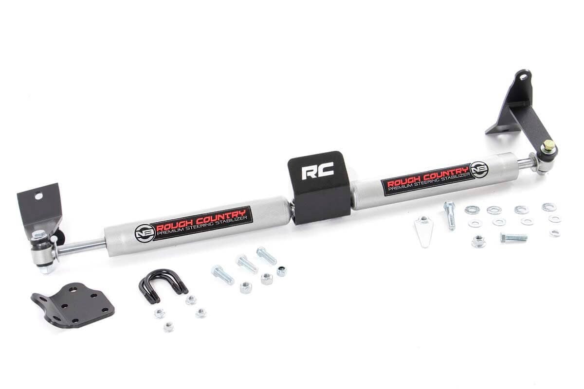Rough Country N3 Steering Stabilizer | Dual | 2-8 Inch Lift | Ram 2500 (10-13)/3500 (10-12)
