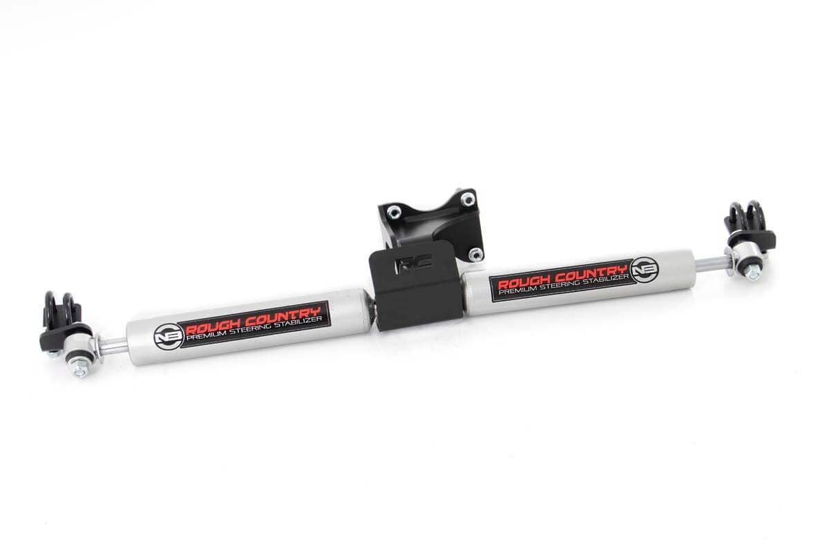 Rough Country N3 Steering Stabilizer | Dual | 2-8 Inch Lift | Jeep Wrangler JK/Wrangler Unlimited (07-18)