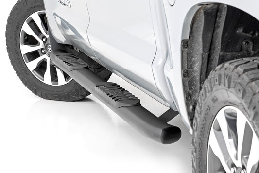 Rough Country Oval Nerf Step | Crew Cab | Black | Toyota Tundra 2WD/4WD (2007-2021)