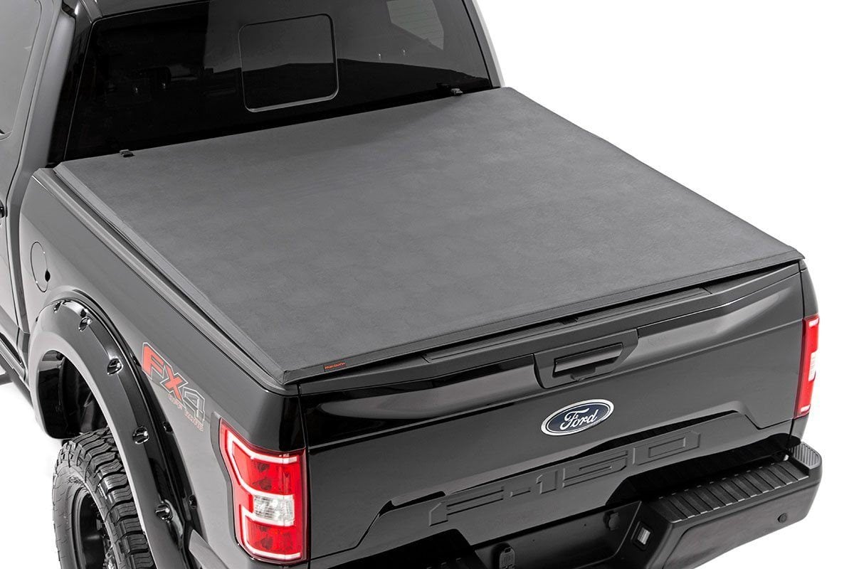 Rough Country Soft Tri-Fold Bed Cover | 6'7" Bed | Ford F-150 (21-25)/F-150 Lightning (22-25)