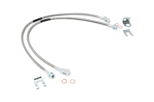 Rough Country Brake Lines | Stainless | FR | 4-6" Lift | Jeep Cherokee XJ/Wrangler TJ/Wrangler Unlimited