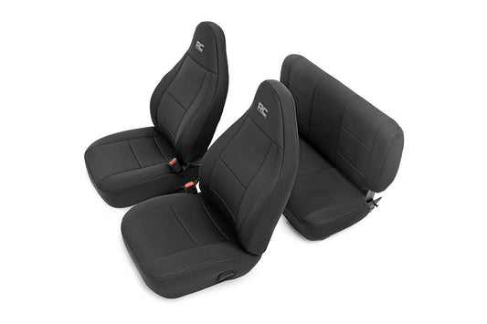 Rough Country Seat Covers | Front and Rear | Jeep Wrangler TJ (03-06)/Wrangler Unlimited (04-06)