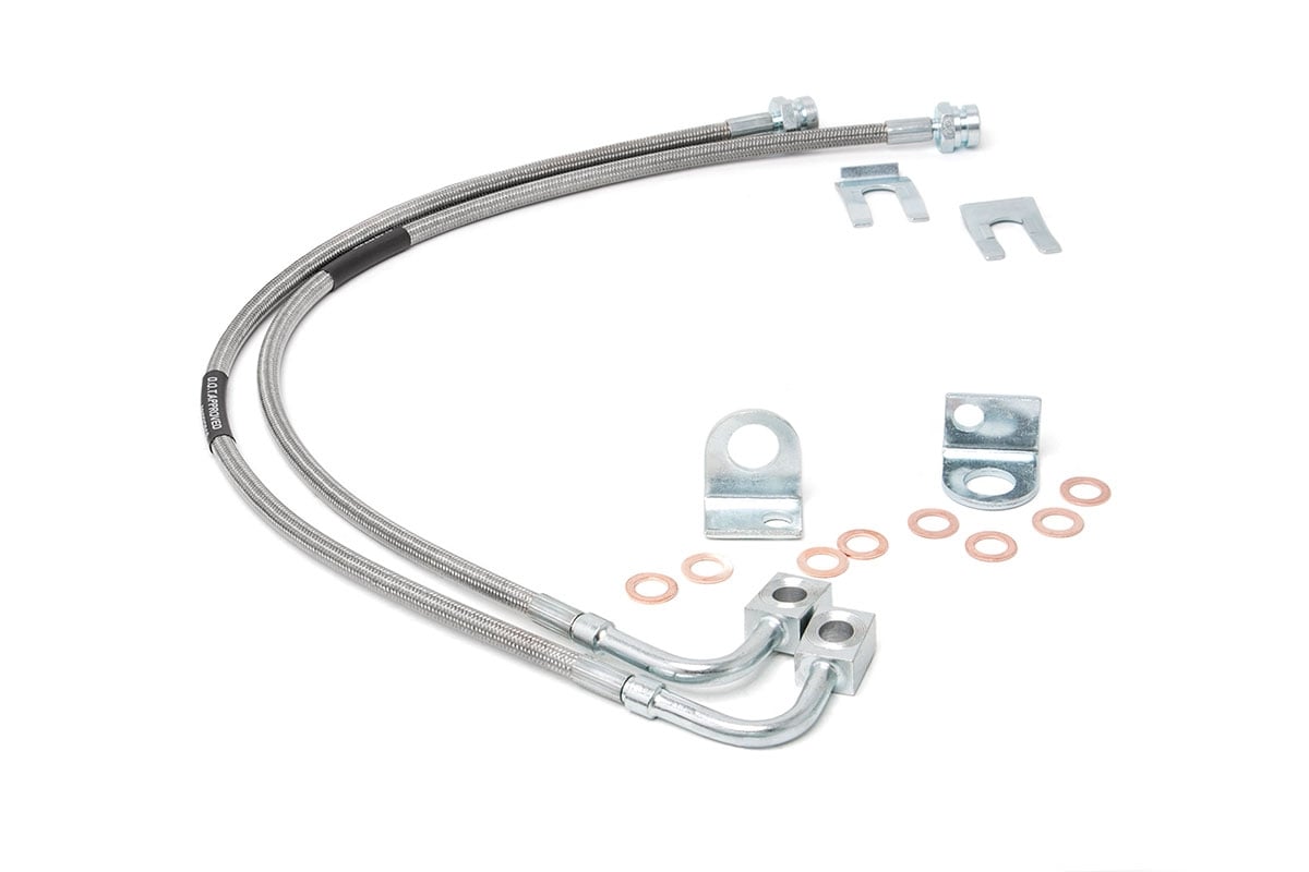 Rough Country Brake Lines | Stainless | Front | 4-6 Inch Lift | Jeep Wrangler JK/Wrangler Unlimited (07-18)