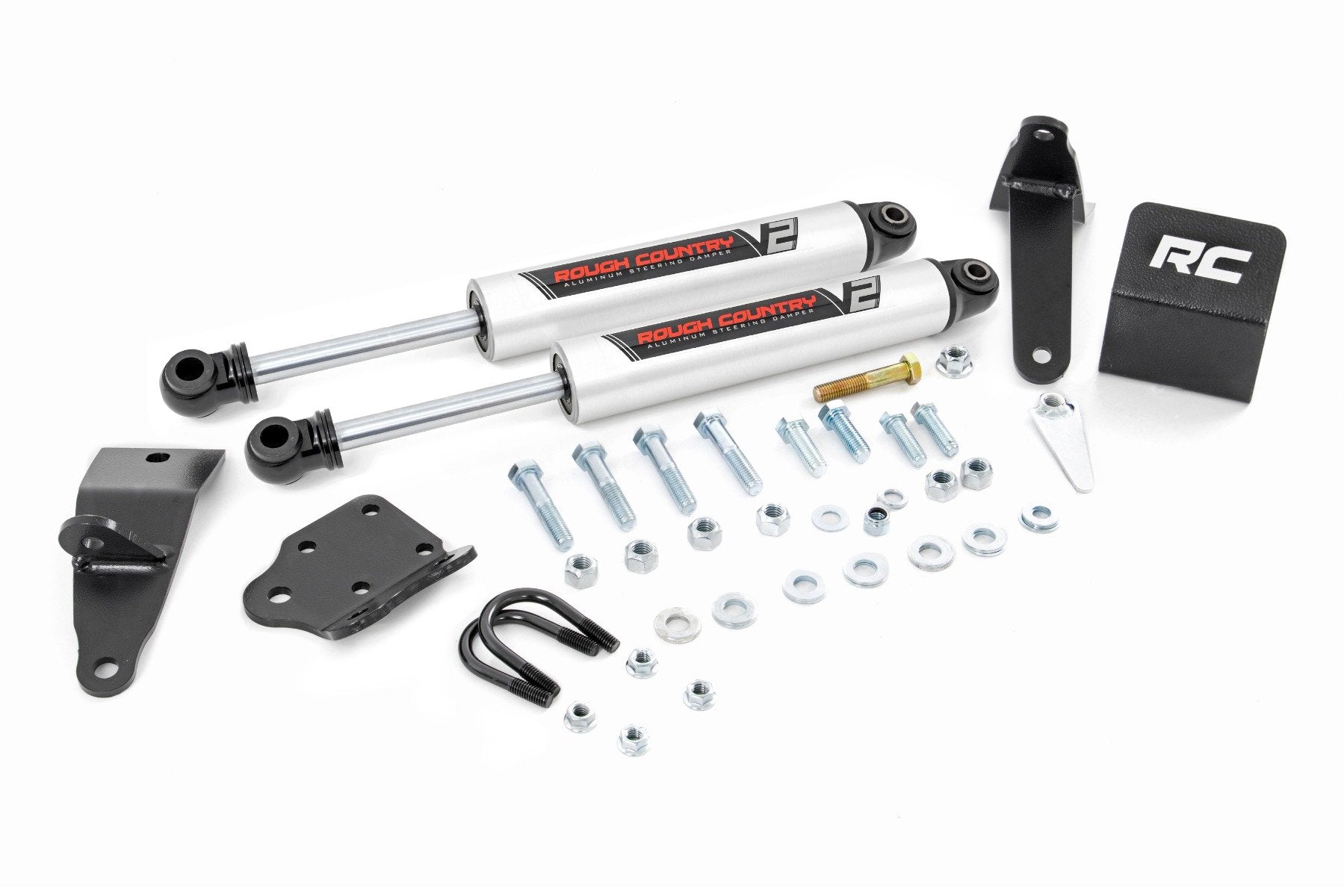 Rough Country V2 Steering Stabilizer | Dual | 2-8 Inch Lift | Ram 2500 (10-13)/3500 (10-12)
