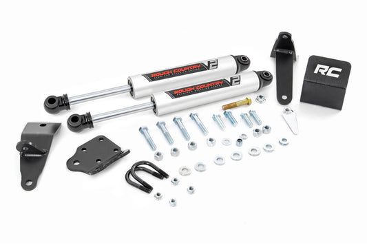 Rough Country V2 Steering Stabilizer | Dual | 2-8 Inch Lift | Ram 2500 (10-13)/3500 (10-12)