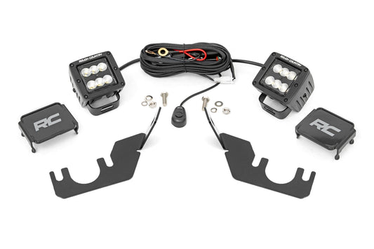 Rough Country LED Light Kit | Rear Mount | 2" Black Pair | Flood | Kawasaki Teryx 1000/Teryx 800