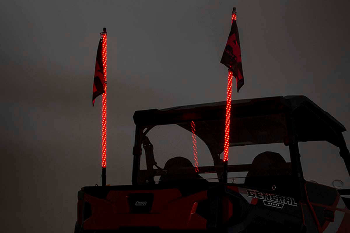 Rough Country Multi-Color LED | Whip | 4' Long | Pair