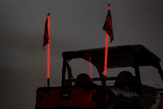 Rough Country Multi-Color LED | Whip | 4' Long | Pair
