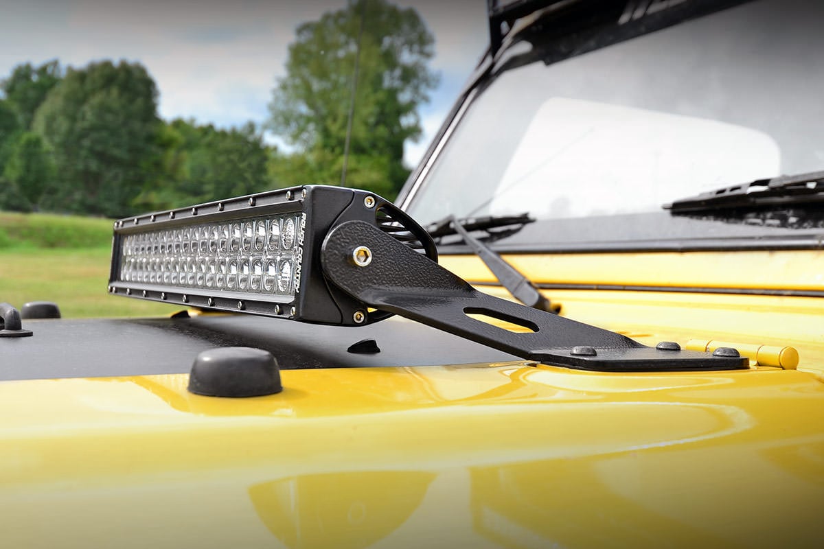 Rough Country LED Light Mount | Hood | 20" | Jeep Wrangler TJ (97-06)/Wrangler Unlimited (04-06)