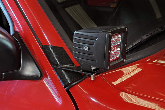 Rough Country LED Light Mount | Lower A-Pillar | Pod Pair | Jeep Cherokee XJ 2WD/4WD (84-01)