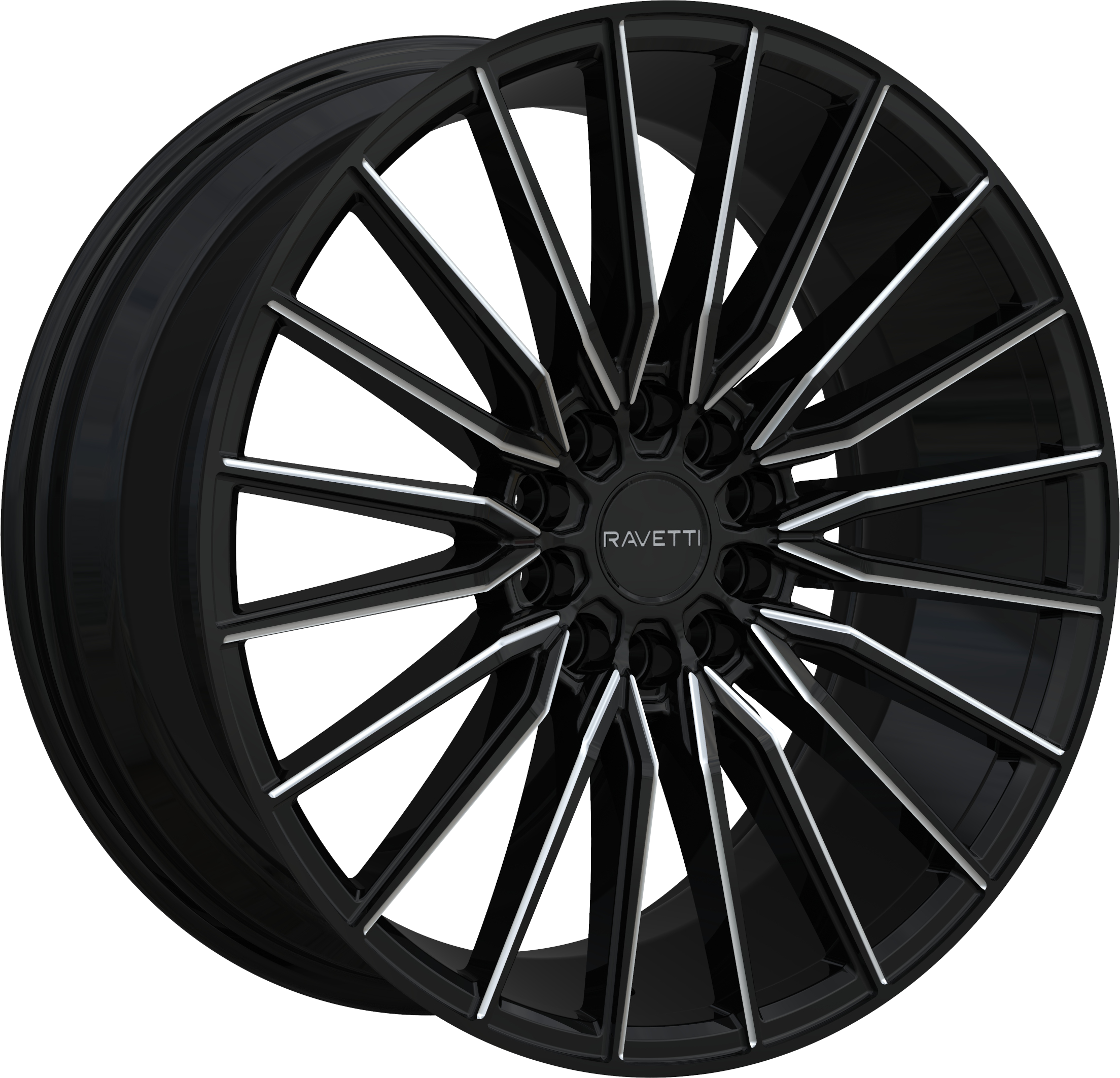 RAVETTI 18X8 M18 5X112, 5X114.3 38 BLACK AND MILLED – American Wheel Guys