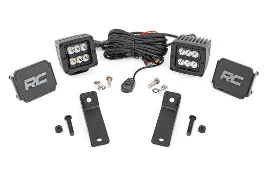 Rough Country LED Light Kit | Rear Mount | 2" Black Pair | Spot | Can-Am Maverick Sport 1000R