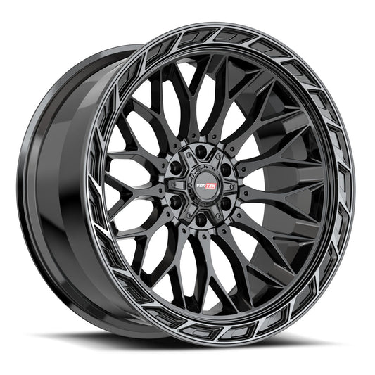 Vortek VRP-503 Gloss Black Center & Diamond Cut Ring With Dark Tint