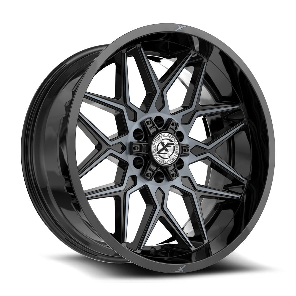 XF Off-Road XF-238 Gloss Black & Machined Titanium Double Dark Tint