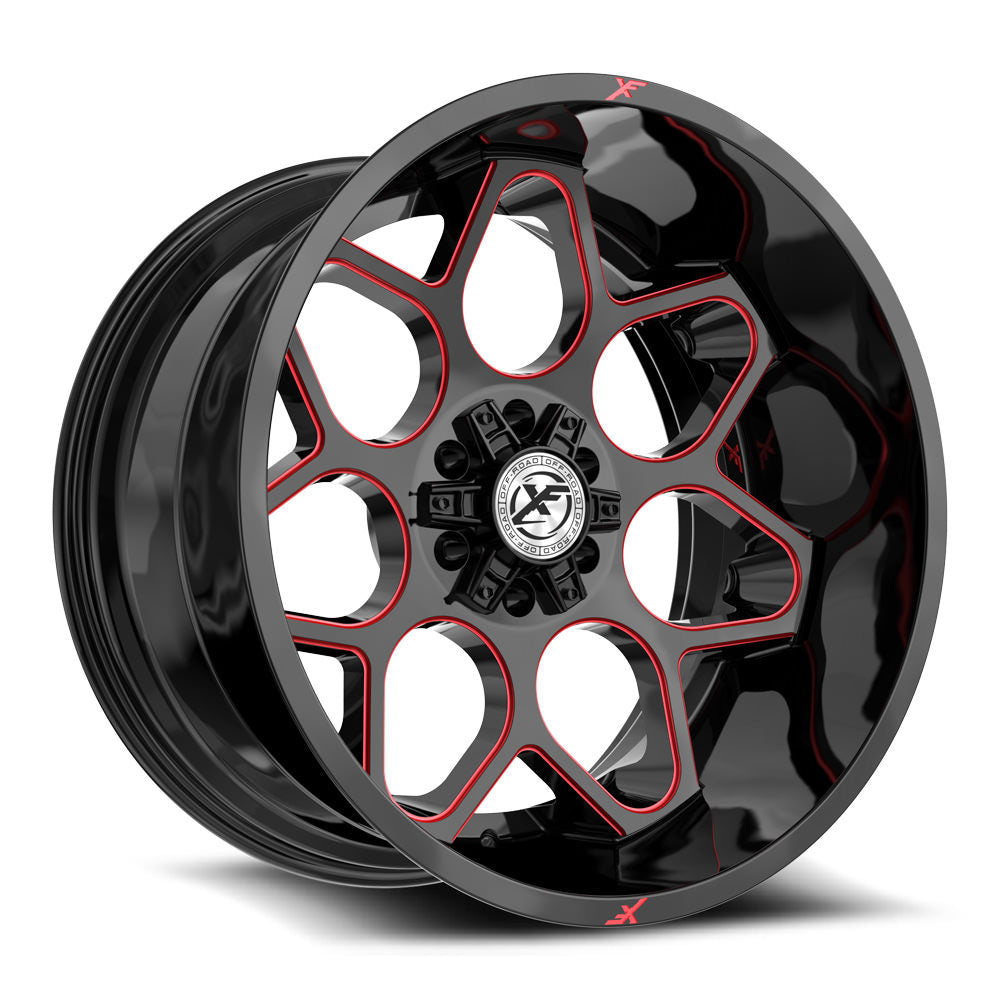 XF Off-Road XF-233 Gloss Black & Red Milled