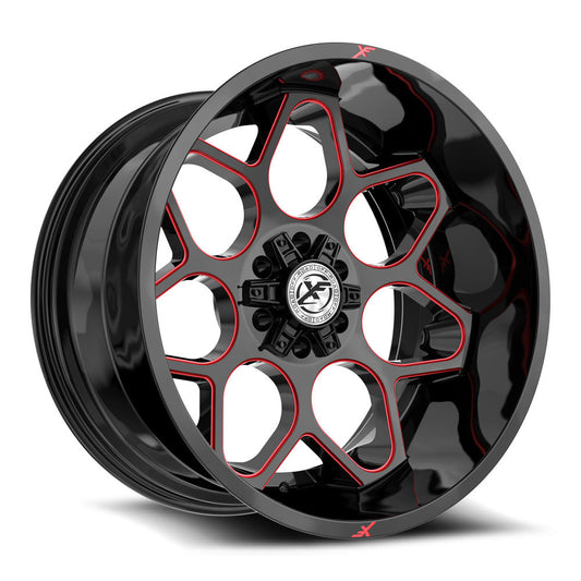 XF Off-Road XF-233 Gloss Black & Red Milled