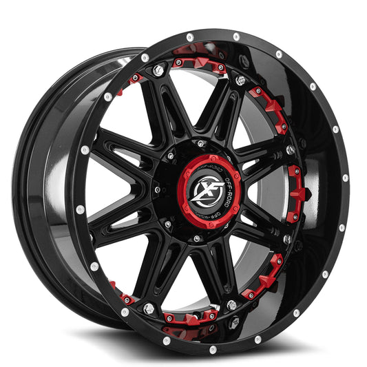 XF Off-Road XF-217 Gloss Black + Red Inserts