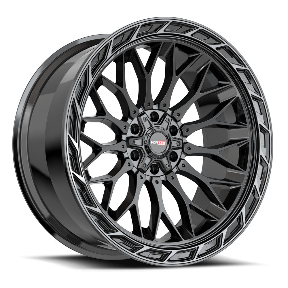 Vortek VRP-503 Gloss Black Center & Diamond Cut Ring With Dark Tint