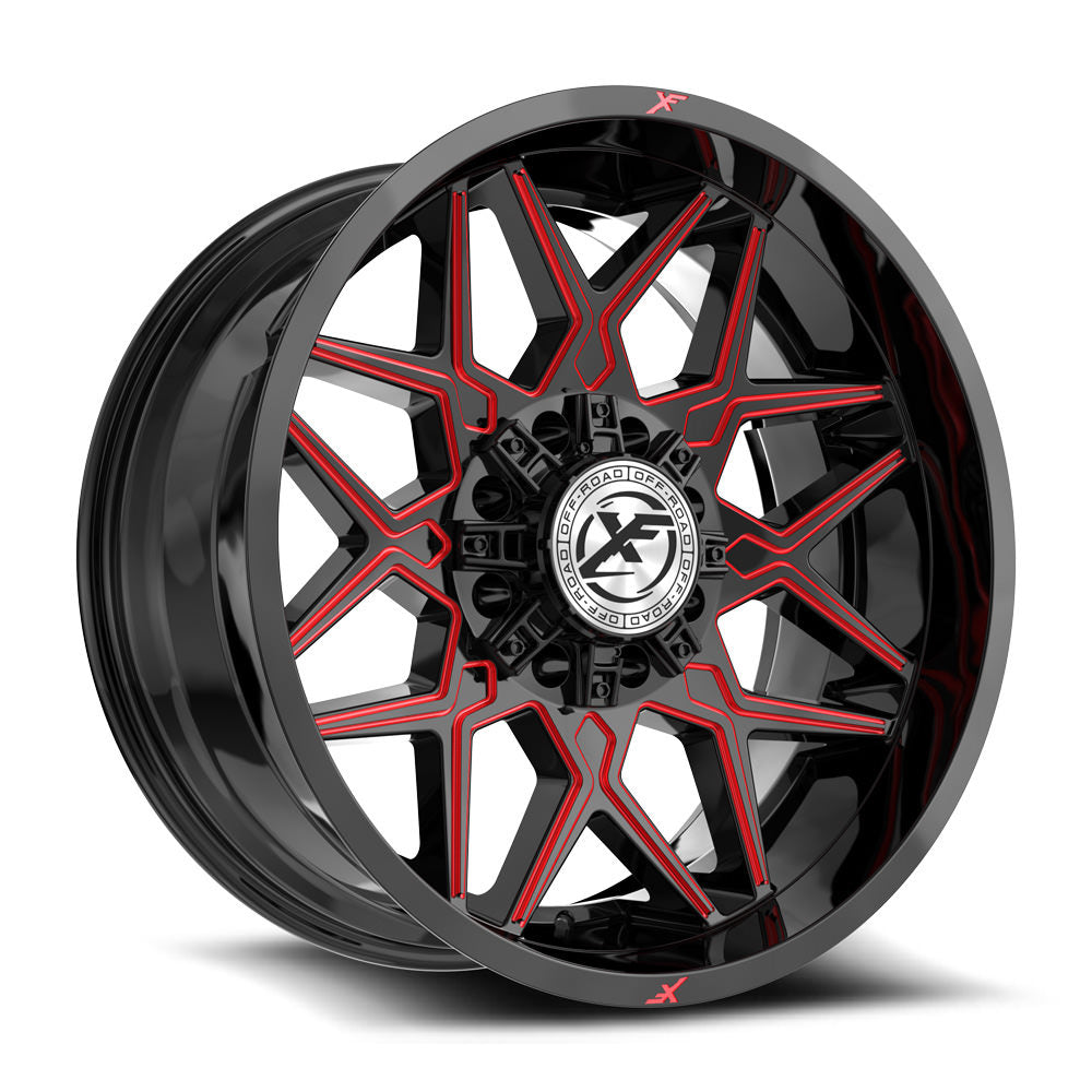 XF Off-Road XF-238 Gloss Black & Red Milled