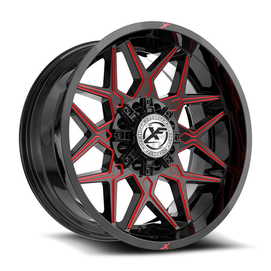 XF Off-Road XF-238 Gloss Black & Red Milled
