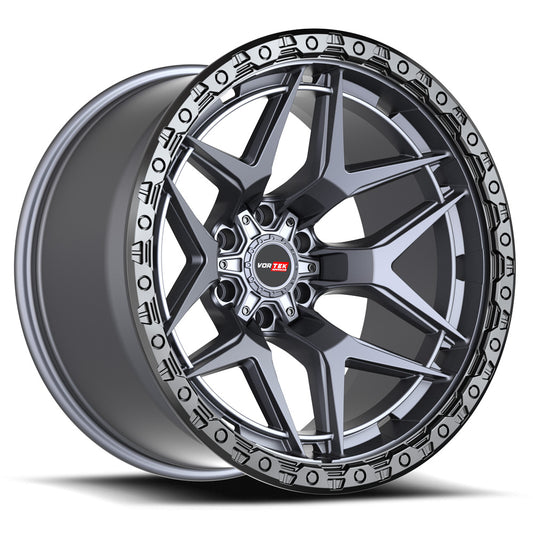 Vortek VRT-603 Matte Titanium With Black Bead Ring